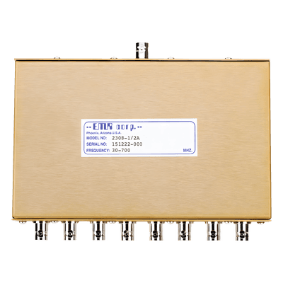 EMR CORPORATION Divisor de Potencia EMR de 8 Vías, 30-700 MHz, 0.5 Watt, Conectores BNC Hembra.