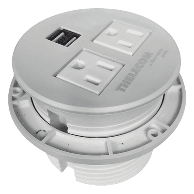 THORSMAN Multicontactos / USB empotrable color blanco, no incluye cable de poder