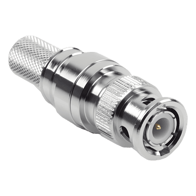 Times Microwave Conector BNC Macho Plegable con Pin Cautivo para Cables RG8 - LMR400
