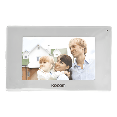 KOCOM MONITOR 7" COLOR BLANCO, ALTA DEFINICIÓN (HD),TIPO ESPEJO, CON ENTRADA MICROSD PARA GRABACIÓN