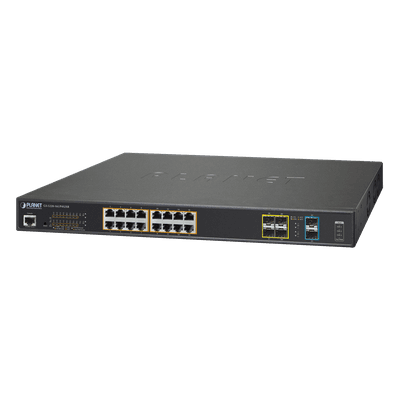 PLANET Switch Adminsitrable L2+, 16 puertos Ultra PoE 802.3bt, 4 puertos SFP, 2 puertos SFP+