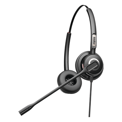 FANVIL Diadema binaudal (duo) con tecnología antishock para teléfonos IP FANVIL y Polycom con micrófono de cancelación de ruido, larga durabilidad