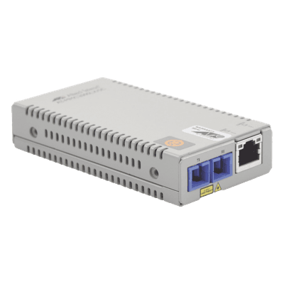ALLIED TELESIS Convertidor de medios Gigabit Ethernet a fibra óptica, conector SC, monomodo (SMF), versión TAA (Trade Agreement Act), 10 Km
