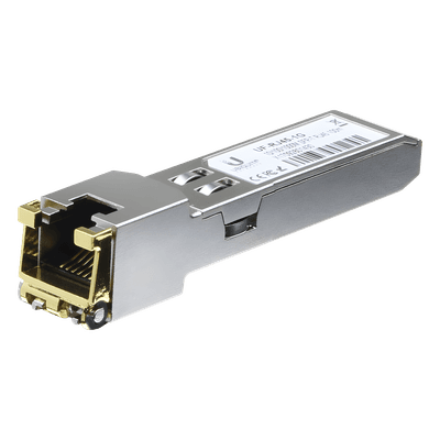 UBIQUITI UFiber Módulo Ethernet RJ45 a SFP+ 1/10 Gbps, distancia hasta 100 m (1 Gbps) o 30 m (10 Gbps)