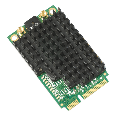 MIKROTIK Tarjeta Mini-PCI-Express inalámbrica de doble canal en 5GHz a/n/ac, Hasta 27dBm de potencia.