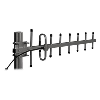 SINCLAIR Antena Yagi Anodizada en Negro 340-366 MHz, 7 Elementos, 10 dB de Ganancia, 250 Watt, N Macho.