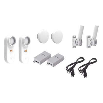 MIMOSA NETWORKS Kit de 2 radios C5X con 2 antenas de (12 dBi), rango de frecuencia extendida (4.9 a 6.4 GHz), incluye inyector POE, cable de alimentación y 2 FLEXIMOUNT-XL para alineación, distancia de hasta 3 km