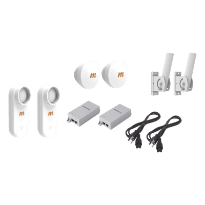 MIMOSA NETWORKS Kit de 2 radios C5X con 2 antenas de (16 dBi), rango de frecuencia extendida (4.9 a 6.4 GHz), incluye inyector POE, cable de alimentación y 2 FLEXIMOUNT-XL para alineación, distancia de hasta 6 km
