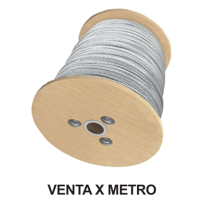 SYSCOM Cable de Retenida de 1/4" de Acero Galvanizado 7 Hilos (Venta por Metro).