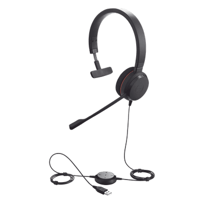 JABRA Jabra Evolve 20 Mono con conexión USB, micrófono con cancelación de ruido de ultima generación, configuración Plug and Play (4993-829-209)
