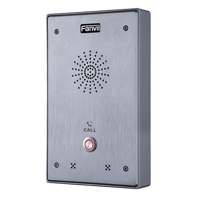 FANVIL Intercomunicador IP, 2 líneas SIP, 2 relevadores con botón para llamada, anti-vandálico, IP65 e IK10, PoE