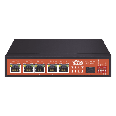 WI-TEK Controlador Solar de 5A con Switch PoE