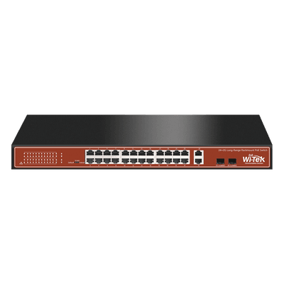 WI-TEK Switch PoE de largo alcance