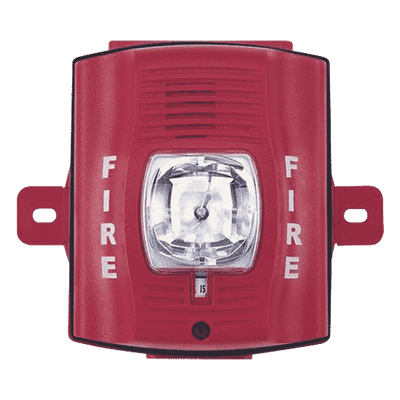 SYSTEM SENSOR Sirena Estrobo Para Exterior De Dos Hilos Color Rojo Montaje Pared