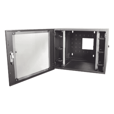 SIEMON Gabinete de Pared Estándar de 19in, Abatible, de 12 UR, 762 mm de Profundidad, Color Negro