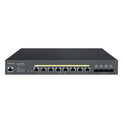 ENGENIUS Switch PoE ++ Administrable en Nube Capa 2 de 8 puertos PoE de 2.5 Gbps, Hasta 240 W, 4 puertos de SFP