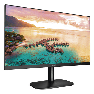 AOC Monitor LED de 23.8" VESA, Resolución 1920 x 1080 Pixeles, Entradas de Video VGA/HDMI. Panel IPS LCD Backlight LED. Ultra Delgado