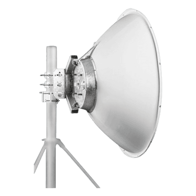 JIROUS Antena parabólica 4 ft para radio B11 y AF11, ganancia de 40.5 ± 1 dBi, conector guía de onda, Alto aislamiento al ruido en enlaces vecinos, 10-12 GHz, Montaje de acero inoxidable incluido
