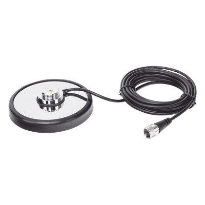 Montaje Montaje magnetico para antenas de 3/4" (Nmo), 5 m de cable RG-58A/U, conector UHF (PL-259) macho, diámetro de 5"