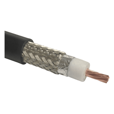 Times Microwave Cable Coaxial 50 Ohm, tipo RG-8 Ultra Flexible, Cobre Trenzado de Núcleo, Cinta de Aluminio y Malla de Cobre Estañado para el Blindaje, Velocidad de Propagación de 83%, Polietileno.