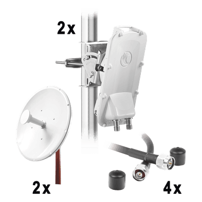 CAMBIUM NETWORKS Enlace Backhaul completo de alta capacidad, incluye: 2x PTP550CE, 2x NPTR3 (37 dBi), 4x Jumpers