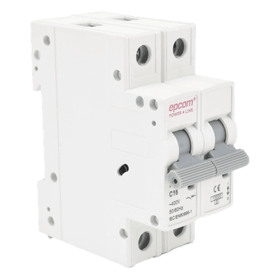 EPCOM POWERLINE Protección Térmica 2P, 16 A, Corriente Alterna 400 Vca para Aplicación Fotovoltaica Montaje Riel DIN