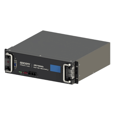 EPCOM POWERLINE Batería de Litio de 4.8 Kwh, 48 Vcc, 100 Ah, 3U de Montaje en Rack con Pantalla de Monitoreo Local LCD