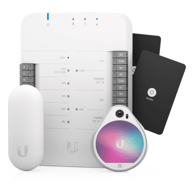 UBIQUITI UniFi Access Kit de Inicio, con HUB, Reader Pro, Reader Lite y 20 tarjetas, para acceso a una sola puerta