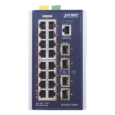 PLANET Switch Industrial Capa 3 PoE+