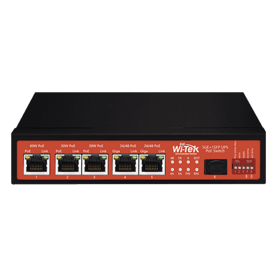 WI-TEK Controlador Solar de 15A con Switch PoE