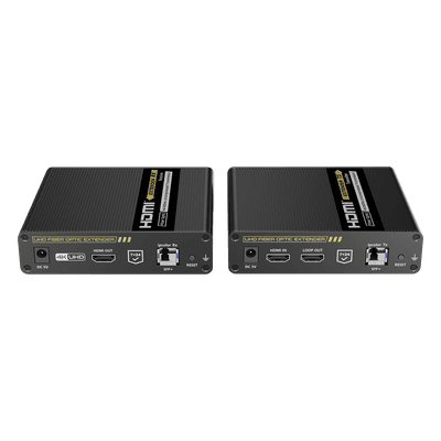 EPCOM TITANIUM Kit Extensor HDMI por FIBRA ÓPTICA 10G a 40 Km | Resolución 4K@60Hz | Monomodo (SMF) | IPCOLOR PIXEL | Cero Latencia | Sin Comprimir | S/PDIF / ARC / RS-232 | Salida Loop | Transceptores Ópticos (GBIC) Incluidos | IR bidireccional.