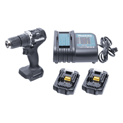 MAKITA Rotomartillo/Taladro Inalámbrico SIN CARBONES, Broquero de 1/2", 1,700 RPM, 18VâŽ“, Torque: 40 N.m C/2 Bat. (1.5Ah) y Cargador.