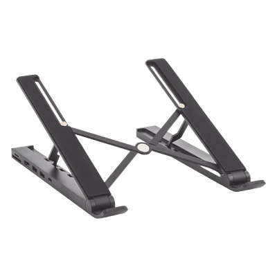 UGREEN HUB (Docking Station) 5 en 1 con Soporte para Laptop | 2 USB 3.0 a 5Gbps | HDMI 4K@30Hz | Memoria Micro SD (TF) + SD | Amplia Compatibilidad de 10-15" | Ajuste de Altura | Aluminio | PC+ABS | Silicona | Color Negro.