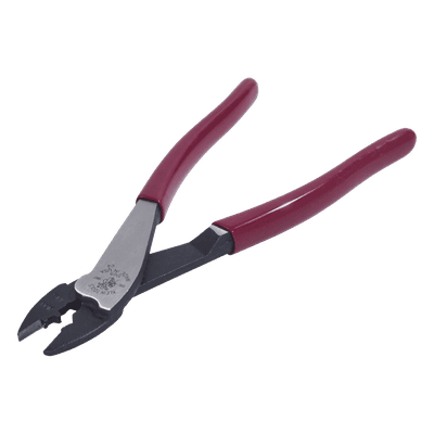 KLEIN TOOLS Pinza Ponchadora/Cortadora/Terminales 10-22 AWG/9.6'' (24.4 cm)/Mangos Rojos