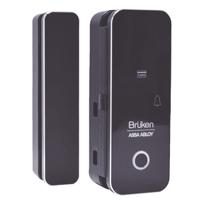 BRUKEN ASSA ABLOY Cerrojo Electrónico con Lector de Huella / Tarjeta para Puerta de Vidrio