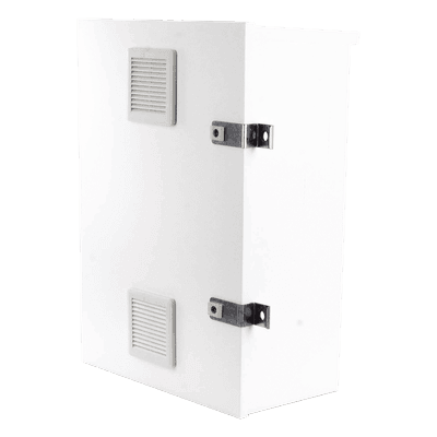 EPCOM INDUSTRIAL Gabinete para instalación de 2 Baterías PL110D12, Fabricado en Lámina Galvanizada, Accesorios para piso o poste (No incluidos)