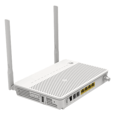 HUAWEI ONT GPON OptiXstar WiFi 2.4GHz 4 puertos GE + 1 puerto CATV + 2 POTS, hasta 300 Mbps