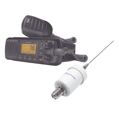 UNIDEN Kit de radio marina con antena de fibra de vidrio