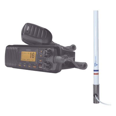 UNIDEN Kit de radio marina con antena de fibra de vidrio