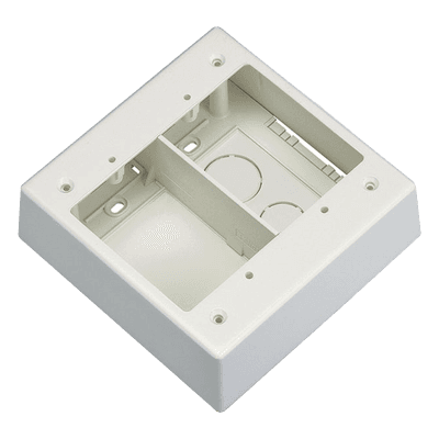 PANDUIT Caja de Pared Superficial Doble, Con Divisor, Uso Universal con Placas de Pared, Color Blanco Mate