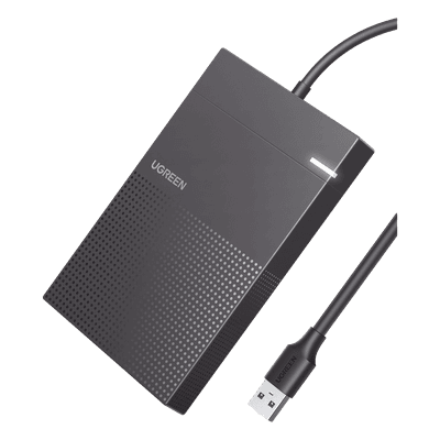 UGREEN Carcasa de Disco Duro 2.5'' (Enclosure) | Adecuado para HDD y SSD de 2.5” | Chip Inteligente | UASP & TRIM | Led Indicador | ABS | Hibernación Automática | Compatible con SATA I II III, HDD, SSD de hasta 6TB.
