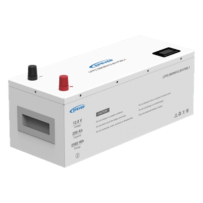 EPEVER Batería de litio LiFeO4 12.8Vcc, 200Ah, 2.56Kwh, Pantalla LCD para Monitoreo Local, Carcasa Metálica