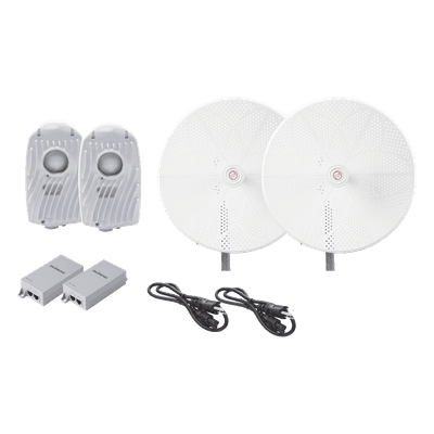 MIMOSA NETWORKS Kit de 2 radios B5X con antenasTXPD34B5X de (34 dBi), rango de frecuencia extendida (4.9 a 6.4 GHz), incluye inyector POE, cable de alimentación y para alineación, distancia de hasta 40 km