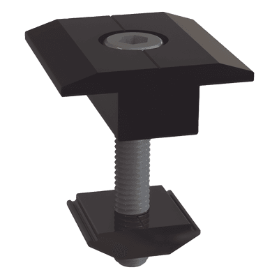 EPCOM POWERLINE Sujetador Intermedio 30 mm para montaje de paneles solares en riel 5 Y 8 con anodizado negro