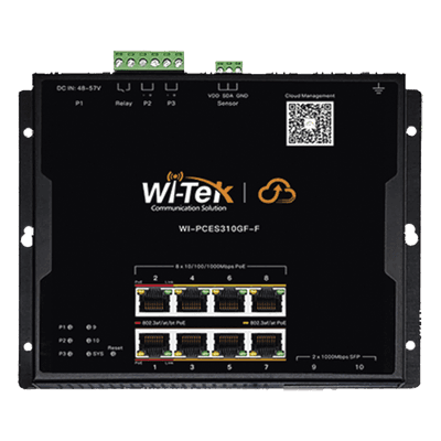 WI-TEK Switch PoE Industrial L2