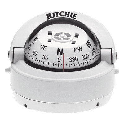 RITCHIE Brújula serie Explorer en color blanco para montaje en superficie, cuenta con iluminación nocturna color verde.