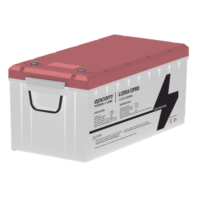 EPCOM POWERLINE Batería de Litio Ciclo Profundo, 12.8 Vcc 200Ah, LiFePO4 , Solar, Marina, Máximo 200 A de Descarga