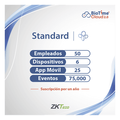 ZKTECO Licencia Anual de Plataforma en la Nube