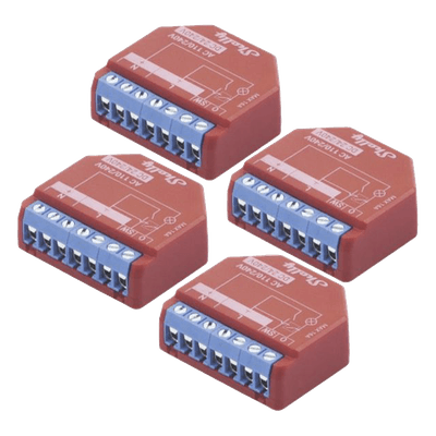 SHELLY KIT de 4 piezas Relevador inalámbrico inteligente 16A, 110-230 V, medición de consumo, compatible con asistente de voz Alexa, Google Home