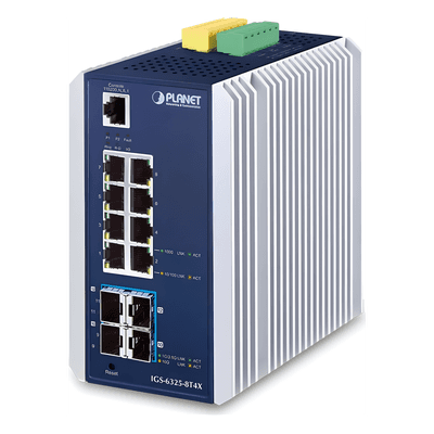 PLANET Switch Ethernet Gestionado Capa 3 Industrial DIN-rail